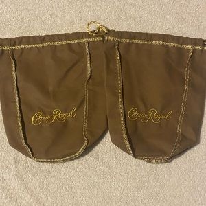 Crown Royal 2 Collectible Liquor Bottle Bags Light Brown